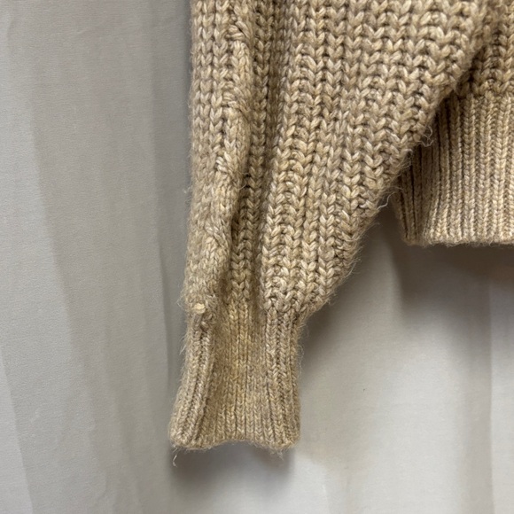 Worthington Beige Cable Knit Turtleneck Sweater - Picture 4 of 7